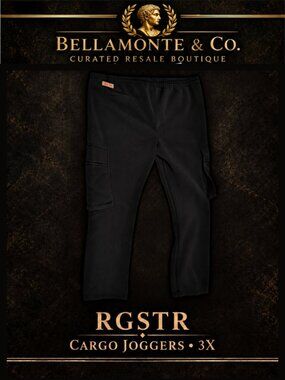 RGSTR Cargo Joggers Mens 3X Black Fleece NWT Sweatpants